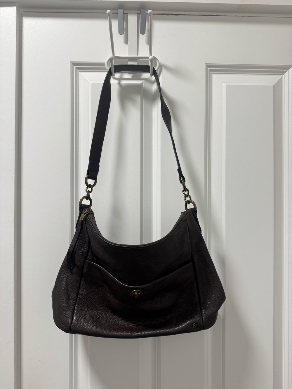 Elliott Lucca Dark Brown Leather Shoulder Bag
